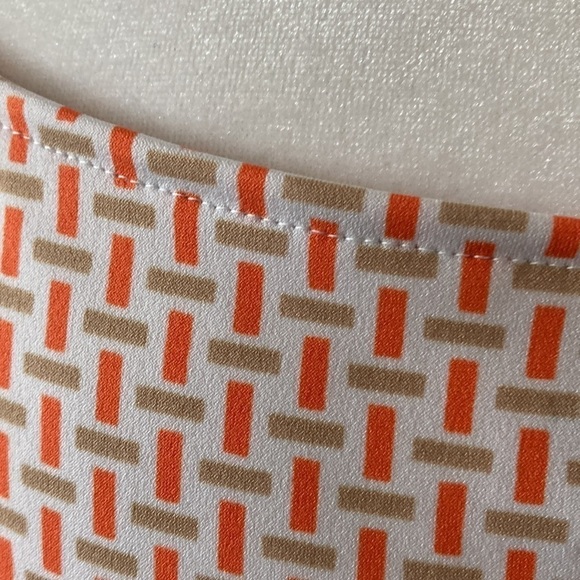 Worthington 3X top cap sleeve white orange tan - Picture 8 of 10